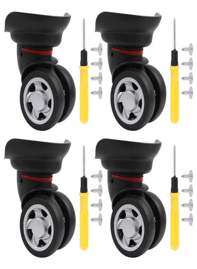 logyues 4Pcs Universal Swivel Wheel Left Suitcase Wheel (4L) 115W Series W055 Wheel Replacement Black - Image 1